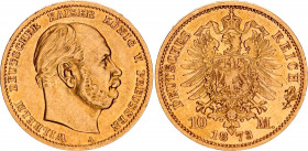 Germany - Empire Prussia 10 Mark 1873 A
KM# 502, J# 242; Wilhelm I v. Preussen; Gold (.900), 3.98g. XF-AUNC