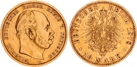 Germany - Empire Prussia 10 Mark 1878 A
KM# 504, J# 245; Wilhelm I v. Preussen; Gold (.900), 3.98g. XF-AUNC