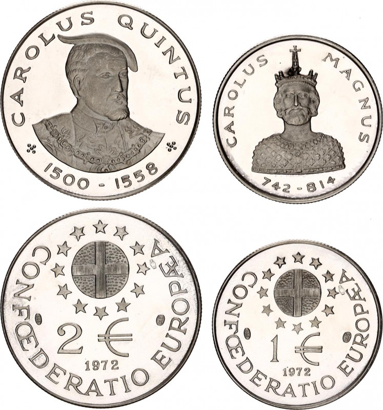 Europe 1 & 2 Euro 1972 Fantasy Issues
Colnect FF-04019 & FF-04018; Silver; Caro...