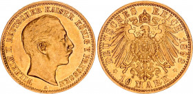 Germany - Empire Prussia 10 Mark 1898 A
KM# 520, J# 251; Wilhelm II v. Preussen; Gold (.900), 3.98g. XF-AUNC, mint luster