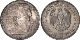 Germany - Third Reich 5 Reichsmark 1936 A PCGS MS63
KM# 86; AKS# 27; J. 360; Silver; Paul von Hindenburg; Mint: Berlin; UNC