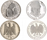 Germany - FRG 2 x 5 Mark 1977 - 1980
KM# 145 & 152; Silver & Copper-Nickel; UNC-Proof