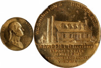 1932 Birth Bicentennial, Wakefield Restored Medal. Baker-925A. Gilt Brass. MS-63 (NGC).
32 mm.
Estimate: $100