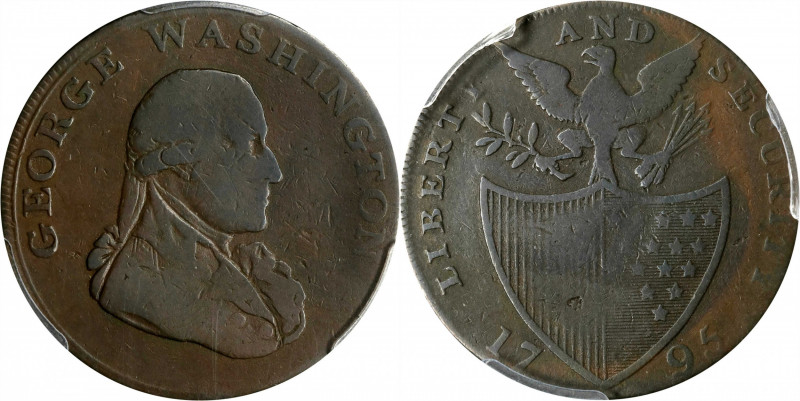 1795 Washington Liberty and Security Halfpenny. Musante GW-48, Baker-31B, W-1101...