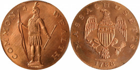 "1788" (ca. 1945) Massachusetts Cent. Evans (or Evanson) Restrike. Breen-972. Copper. MS-65 RD (PCGS).
Estimate: $125
