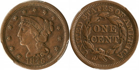1846 Braided Hair Cent. Tall Date. VF-35 (PCGS).
PCGS# 1871.
Estimate: $125