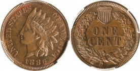 1886 Indian Cent. Type II Obverse. MS-64 BN (PCGS). CAC.
PCGS# 92154. NGC ID: 228E.
Estimate: $500