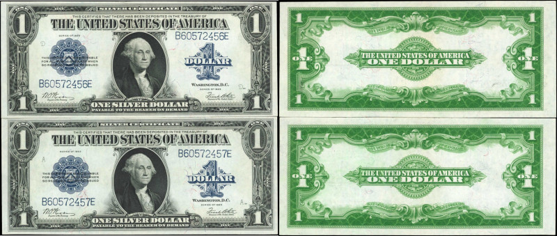 Lot of (2). Fr. 238. 1923 $1 Silver Certificates. Choice Uncirculated. Consecuti...