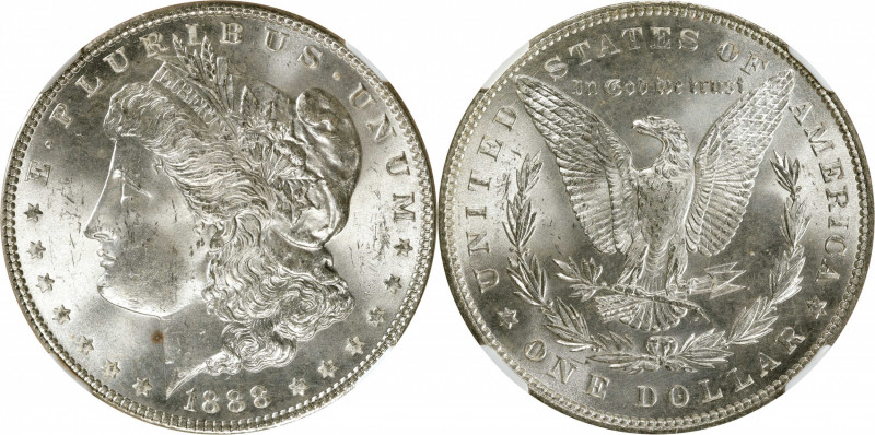 1888 Morgan Silver Dollar. VAM-16A. Hot 50 Variety. Doubled Die Reverse, Doubled...