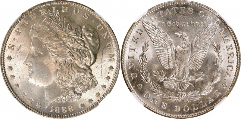 1888 Morgan Silver Dollar. VAM-16A. Hot 50 Variety. Doubled Die Reverse, Doubled...