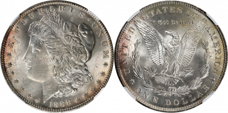 1888 Morgan Silver Dollar. VAM-18. Hot 50 Variety. Doubled Die Obverse, Doubled ...