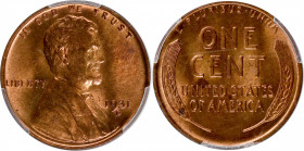 1931-D Lincoln Cent. MS-64 RD (PCGS).
PCGS# 2617. NGC ID: 22D3.
Estimate: $250