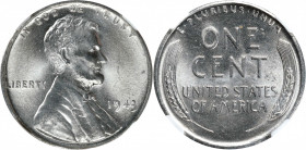 1943 Lincoln Cent. MS-67 (NGC).
PCGS# 2711. NGC ID: 22E4.
Estimate: $125