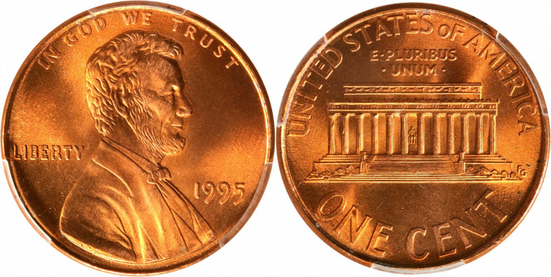 1995 Lincoln Cent. Doubled Die Obverse. MS-68 RD (PCGS).
PCGS# 3127. NGC ID: 22...