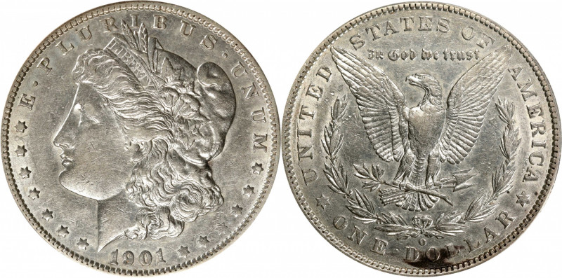 1901-O Morgan Silver Dollar. VAM-48A. AU-50 Details--Cleaned (ANACS). Discovery ...