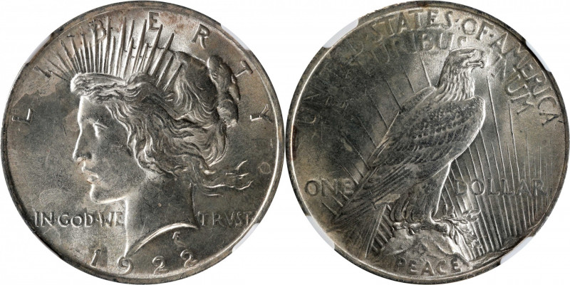 1922 Peace Silver Dollar. VAM-2F. Top 50 Variety. Hair Pin. Wayne Miller Signatu...