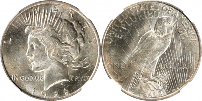 1922 Peace Silver Dollar. VAM-5-1. Top 50 Variety. Tripled Die Reverse, Tripled ...