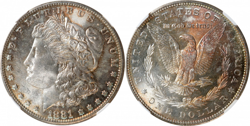 1881-S Morgan Silver Dollar. MS-65+ (NGC).
PCGS# 7130. NGC ID: 2549.
Estimate:...