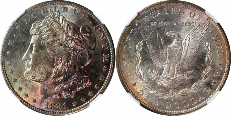 1881-S Morgan Silver Dollar. MS-63 (NGC).
PCGS# 7130. NGC ID: 2549.
Estimate: ...