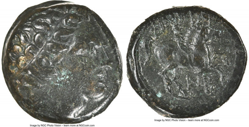 MACEDONIAN KINGDOM. Philip II (359-336 BC). AE unit (17mm, 10h). NGC Choice VF. ...