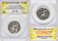 MACEDONIAN KINGDOM. Alexander III the Great (336-323 BC). AR tetradrachm (25mm, 6h). ANACS XF 40. Late lifetime or early posthumous issue of Cyprus, S...