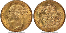 Victoria gold "St. George" Sovereign 1878-M MS62 NGC, Melbourne mint, KM7, S-3857. AGW 0.2355 oz. 

HID09801242017

© 2022 Heritage Auctions | All...