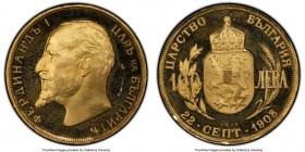 Ferdinand I gold Proof Restrike 100 Leva 1912 PR65 Deep Cameo PCGS, Sophia mint, KM34, Fr-5. Struck between 1967 and 1968 to commemorate Bulgaria's De...