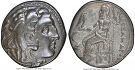 THRACIAN KINGDOM. Lysimachus (305-281 BC). AR drachm (17mm, 12h). NGC VF. Posthumous issue of 'Colophon' in the name and types of Alexander III the Gr...