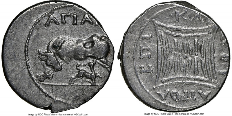ILLYRIA. Apollonia. Ca. 2nd-1st Centuries BC. AR drachm (16mm, 3h). NGC Choice V...