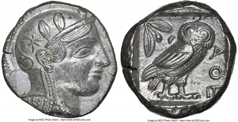 ATTICA. Athens. Ca. 455-440 BC. AR tetradrachm (24mm, 17.12 gm, 6h). NGC AU 4/5 ...