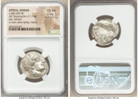 ATTICA. Athens. Ca. 440-404 BC. AR tetradrachm (25mm, 17.14 gm, 7h). NGC Choice AU 5/5 - 3/5. Mid-mass coinage issue. Head of Athena right, wearing ea...