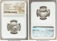 ATTICA. Athens. Ca. 440-404 BC. AR tetradrachm (26mm, 17.18 gm, 7h). NGC AU 5/5 - 4/5. Mid-mass coinage issue. Head of Athena right, wearing earring, ...