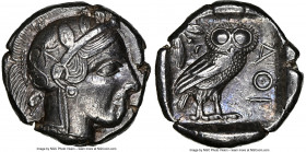 ATTICA. Athens. Ca. 440-404 BC. AR tetradrachm (24mm, 17.22 gm, 7h). NGC Choice XF 4/5 - 5/5. Mid-mass coinage issue. Head of Athena right, wearing ea...