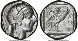 ATTICA. Athens. Ca. 440-404 BC. AR tetradrachm (24mm, 17.15 gm, 12h). NGC Choice XF 4/5 - 4/5. Mid-mass coinage issue. Head of Athena right, wearing e...