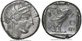 ATTICA. Athens. Ca. 440-404 BC. AR tetradrachm (24mm, 17.16 gm, 4h). NGC XF 5/5 - 3/5. Mid-mass coinage issue. Head of Athena right, wearing earring, ...