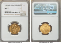 Franz Joseph I gold 8 Forint (20 Francs) 1881-KB AU55 NGC, Kremnitz mint, KM467.

HID09801242017

© 2022 Heritage Auctions | All Rights Reserved