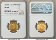 Franz Joseph I gold 20 Korona 1892-KB MS62 NGC, Kremnitz mint, KM486.

HID09801242017

© 2022 Heritage Auctions | All Rights Reserved