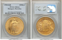 Franz Joseph I gold Restrike 100 Korona 1908-KB MS64 PCGS, Kremnitz mint, KM491. AGW 0.9802 oz. 

HID09801242017

© 2022 Heritage Auctions | All R...