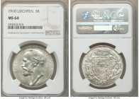 Johann II 5 Kronen 1910 MS64 NGC, Vienna mint, KM-Y4. Satin surface lightly toned. 

HID09801242017

© 2022 Heritage Auctions | All Rights Reserve...