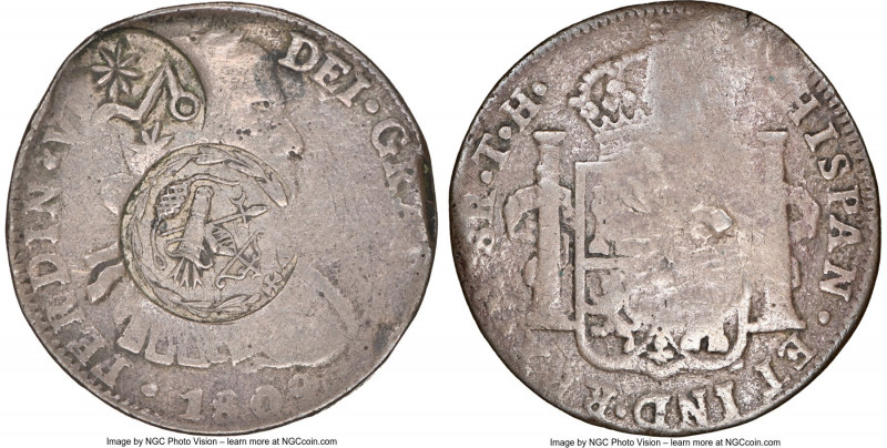 War of Independence Counterstamped 8 Reales ND (1811-1814) F15 NGC, Mexico City ...