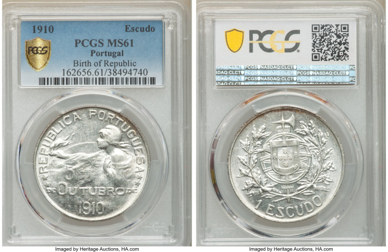 Republic Escudo 1910 MS61 PCGS, KM560. Birth of the Republic commemorative. 

...