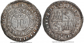 Castille & Leon. Pedro I Real ND (1350-1369)-B AU55 NGC, Burgos mint, Cay-1287. 3.46gm. DOMINVS MICHI ADIVTOR ET EGO D / PICIAM INIMICOS MEOS crowned ...