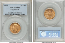 Alexander I gold 20 Dinara 1925 MS64 PCGS, KM7. One year type. 

HID09801242017

© 2022 Heritage Auctions | All Rights Reserved