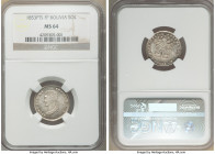 3-Piece Lot of Certified Assorted Issues, 1) Bolivia: Republic Sol 1853 PTS-FP - MS64 NGC, Potosi mint, KM119.1 2) Bolivia: Republic 1/4 Sol 1852-POTO...