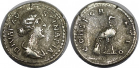 Römische Münzen, MÜNZEN DER RÖMISCHEN KAISERZEIT. Faustina Minor (147-176 n. Chr.). Denarius 176-180 n. Chr., Roma. Posthum. (2,87 g. 19 mm) Vs.: Büst...