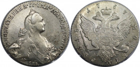 Russische Münzen und Medaillen, Katharina II. (1762-1796). 1 Rubel 1767 SPB A Sch, St. Petersburg. Silber. Bitkin 201, Dav. 1684. Sehr schön+, leichte...