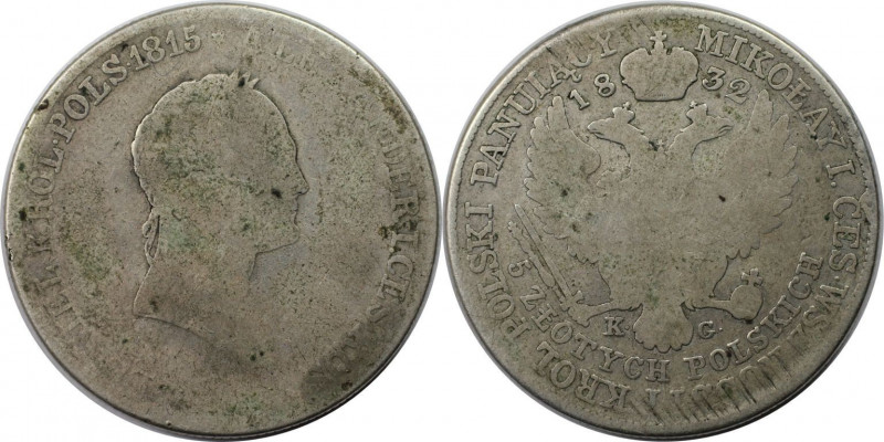 Russische Münzen und Medaillen, Nikolaus I. (1826-1855), für Polen. 5 Zlotych 18...