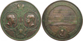 Russische Münzen und Medaillen, Alexander II. (1854-1881). Bronzemedaille 1869, von A. Semenov. Auf das 50-jährige Bestehen der kaiserlichen Universit...