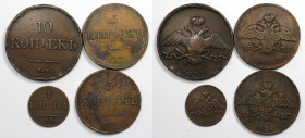 Russische Münzen und Medaillen, Lots und Sammlungen Russische Münzen und Medaillen. Lot von 4 Münzen 1833-1837. Kupfer. Bild ansehen Lot