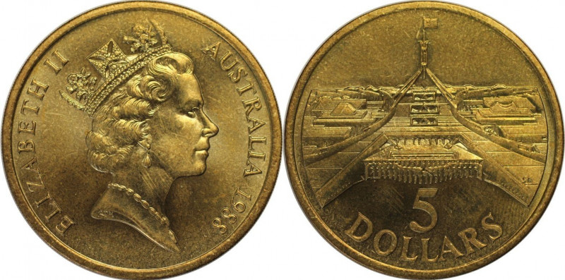 Weltmünzen und Medaillen, Australien / Australia. Parliament. 5 Dollars 1988. Al...